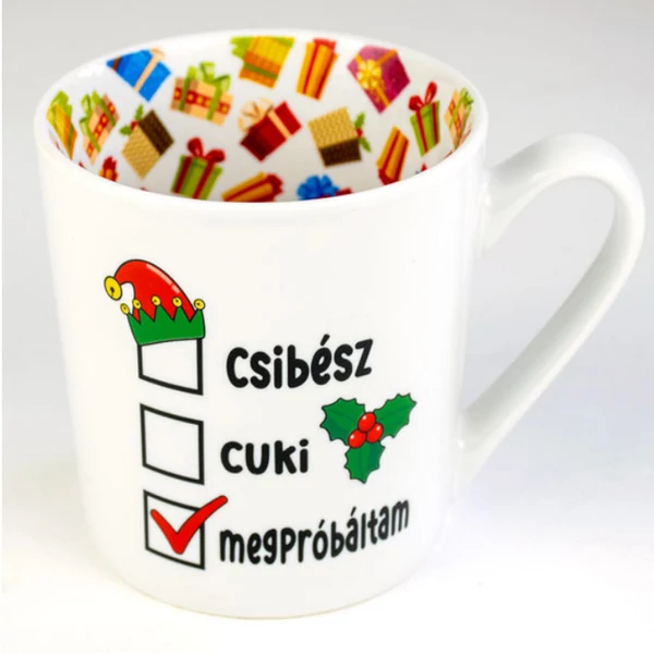 Csibész Feliratú Lifestyle Karácsonyi Bögre