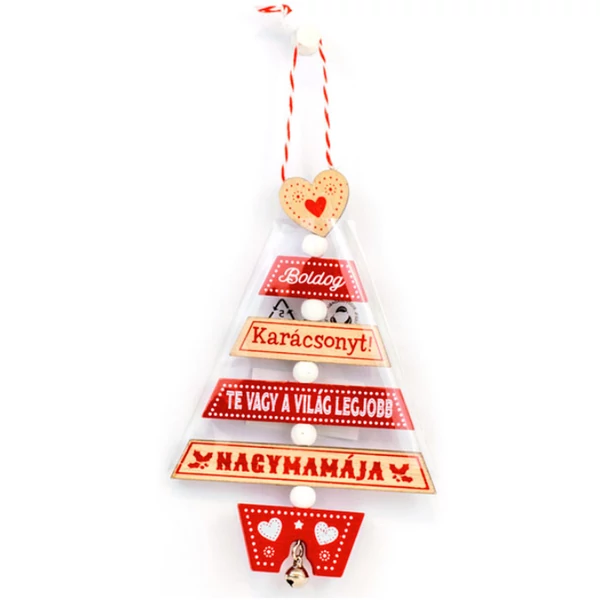 Névre Szóló Karácsonyfadísz - A Világ Legjobb Nagymamája