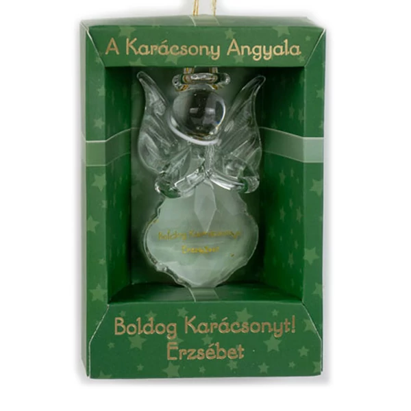 A Karácsony Angyala Dísz - Boldog Karácsonyt! Erzsébet Felirattal