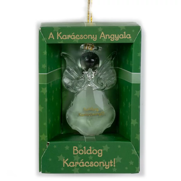 A Karácsony Angyala Dísz - Boldog Karácsonyt! Felirattal