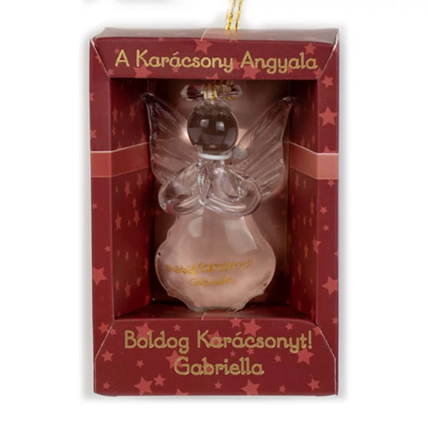 A Karácsony Angyala Dísz - Boldog Karácsonyt! Gabriella Felirattal