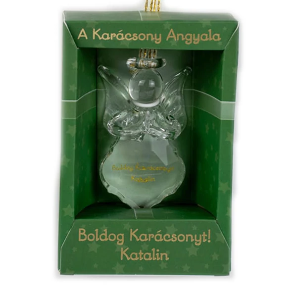 A Karácsony Angyala Dísz - Boldog Karácsonyt! Katalin Felirattal