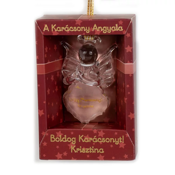 A Karácsony Angyala Dísz - Boldog Karácsonyt! Krisztina Felirattal