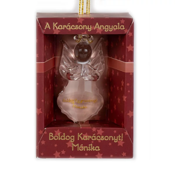 A Karácsony Angyala Dísz - Boldog Karácsonyt! Mónika Felirattal