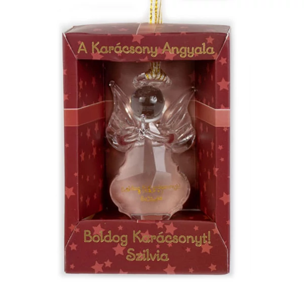 A Karácsony Angyala Dísz - Boldog Karácsonyt! Szilvia Felirattal
