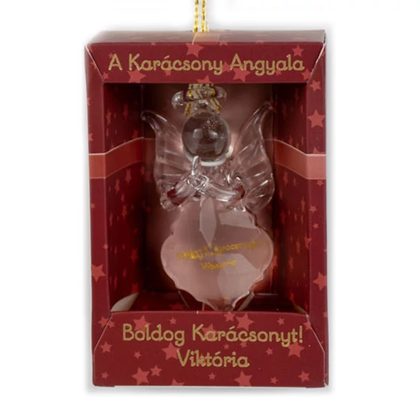 A Karácsony Angyala Dísz - Boldog Karácsonyt! Viktória Felirattal