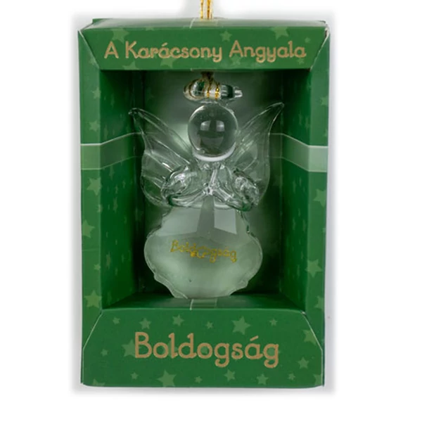 A Karácsony Angyala Dísz - Boldogság Felirattal