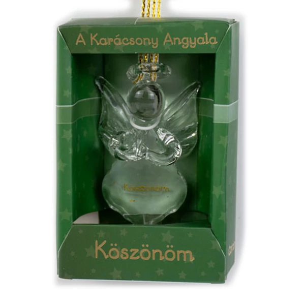 A Karácsony Angyala Dísz - Köszönöm Felirattal