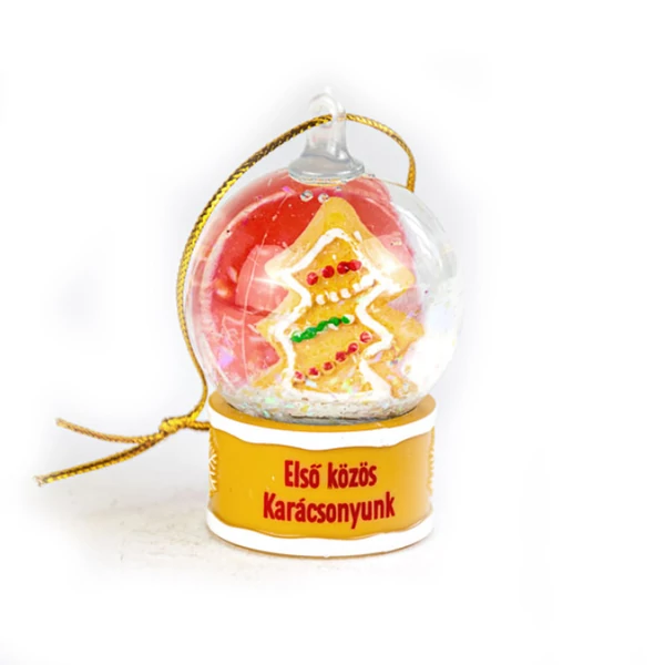 Névre Szóló Hógömb Dísz - Első Közös Karácsonyunk Felirattal