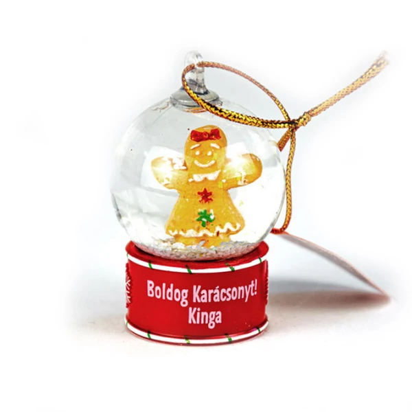 Névre Szóló Hógömb Dísz - Kinga Felirattal