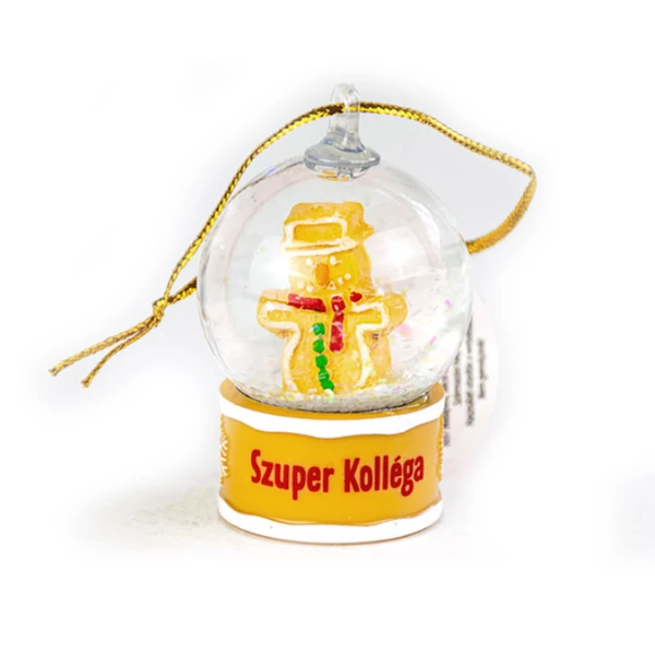 Névre Szóló Hógömb Dísz - Szuper Kolléga Felirattal