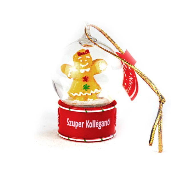 Névre Szóló Hógömb Dísz - Szuper Kolléganő Felirattal
