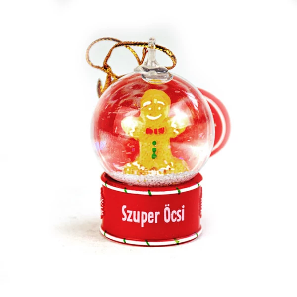 Névre Szóló Hógömb Dísz - Szuper Öcsi Felirattal