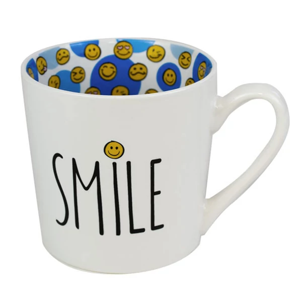 Smile Feliratú, Színes Belsejű Lifestyle Bögre