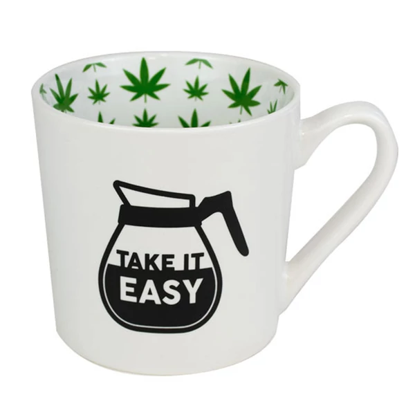 Take It Easy Feliratú, Színes Belsejű Lifestyle Bögre
