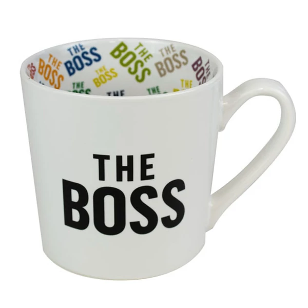 The Boss Feliratú, Színes Belsejű Lifestyle Bögre