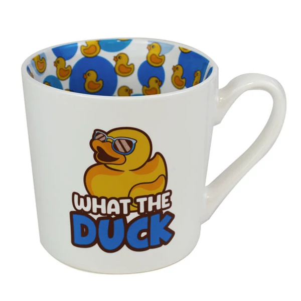 What The Duck Feliratú, Színes Belsejű Lifestyle Bögre