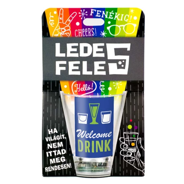 Welcome Drink Feliratú Led-es Ajándék Felespohár