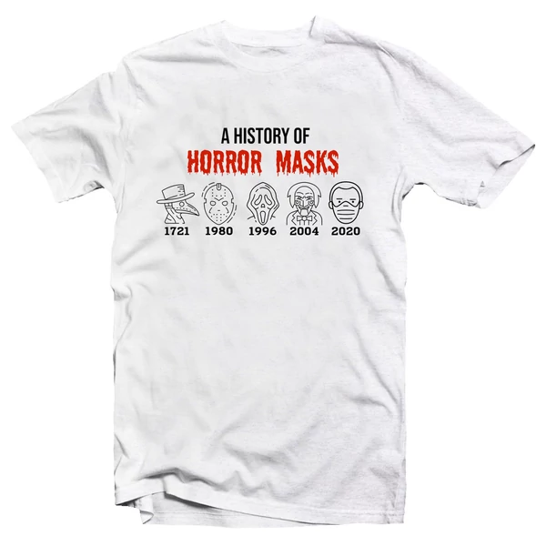 History of Horror Masks Ajándék Póló Halloween-re