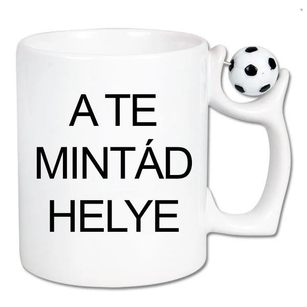 Egyedi Mintás Fehér Focilabdás Bögre - 4990 Ft