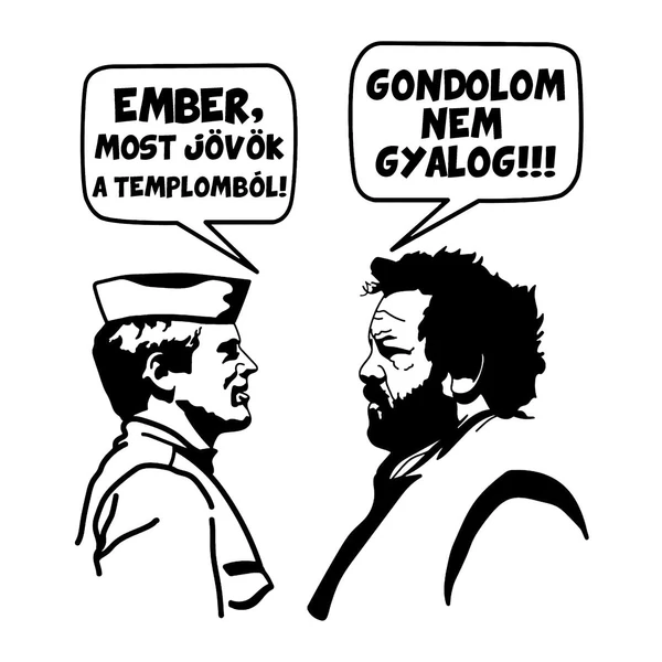 Ember, Most Jövök Ki a Templomból Gyalog Vicces Póló 2