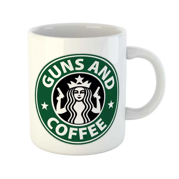 Guns and Coffee Kávés Ajándék Bögre